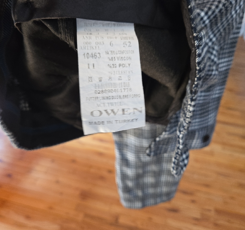 Owen Men's Wear Navy Plaid Suit - Picture 12 of 15